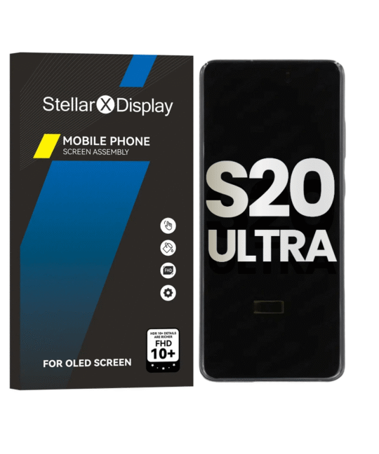 OLED/LCD Assembly With Frame Compatible For Samsung Galaxy S20 ULTRA 5G (OEM-ORG) (All Colors) With/Without Frame