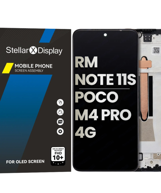 OLED/LCD Assembly With Frame Compatible For XIAOMI Redmi Note 11S 4G / Xiaomi Poco M4 Pro 4G (OEM-ORG) (All Colors)